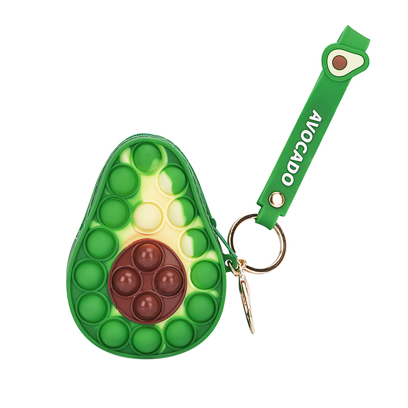Awokado kształt fidget pop-it torebka torebka monety